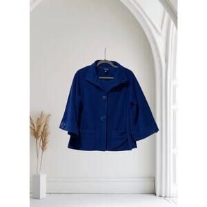 Blue Outerwear by Lisa Mini Coat Jacket Medium